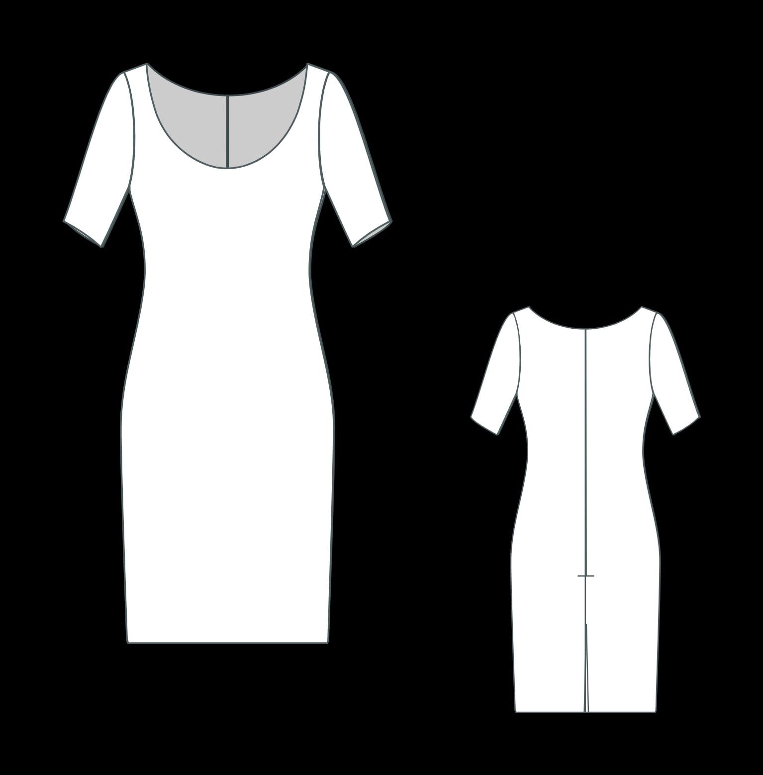 Bodycon Dress Sewing Pattern: Wide Scoop Neck, Slim Fit (A4-US Letter)  (digital Download) - Etsy