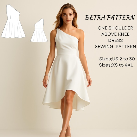 one shoulder dress sewing patterns Alghero One Shoulder Dress Free Sewing Pattern