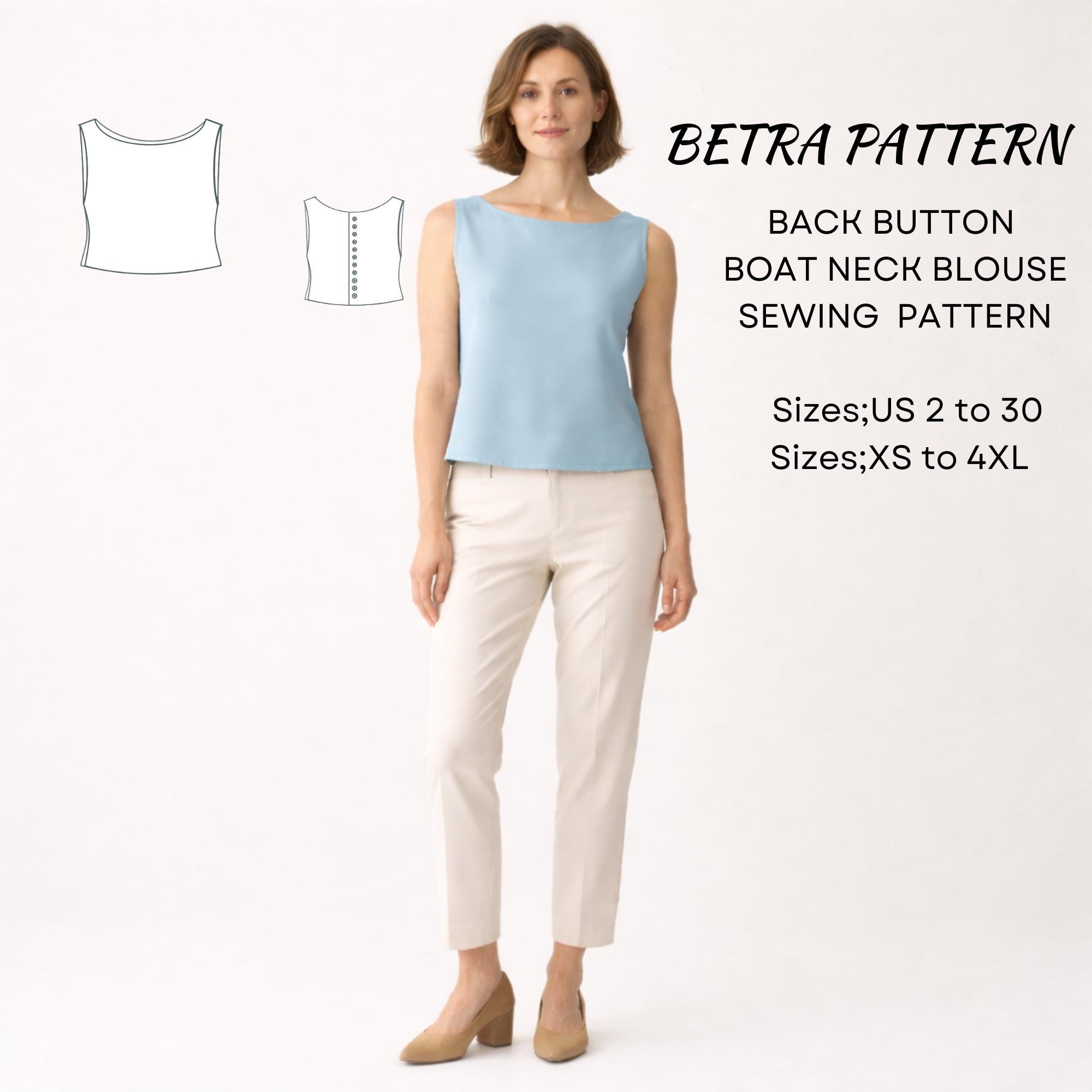 Back Button Blouse - Etsy