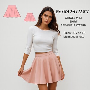 Circle Skirt Sewing Pattern: Mini Tennis Skater Style (XS-4XL, A4-US Letter-A0) (PDF Pattern Bundle