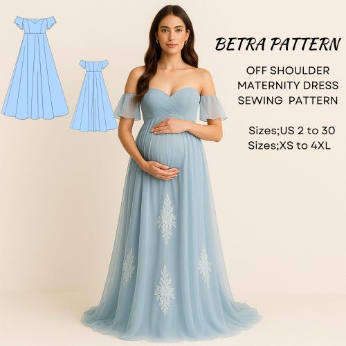 off shoulder pregnancy dress Plus Size Chiffon Double Skirt Off-Shoulder Sheer Maternity maternity photoshoots Vintage Plus Size Floral Off-the-shoulder