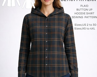 Hoodie Schnittmuster Karohemd (XS-4XL) (PDF-Muster)