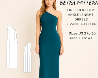 One Shoulder Maxi Dress Sewing Pattern: Prom, Evening Gown (XS-4XL) (digital Download) - Etsy One Shoulder Maxi Dress Sewing Pattern: Prom, Evening Gown (XS-4XL) (digital Download) - Etsy