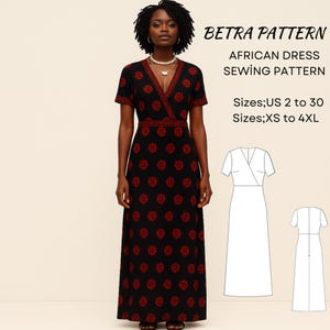 African Ankara Maxi Dress Sewing Pattern: Boho Tribe Style (PDF Pattern)