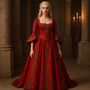 Renaissance Dress Sewing Pattern: Targanyan Set, Medieval, Fairycore (A0, A4, US Letter) (PDF Pattern) image 3