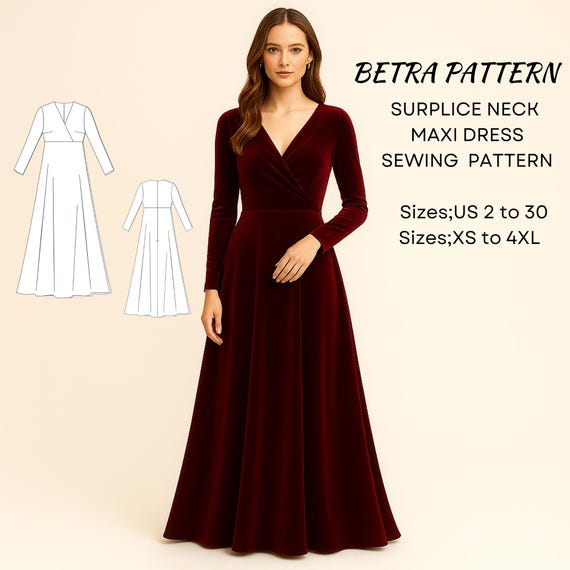 chinese dress ladies Espinoza Surplice Maxi Dress Navy / 3X