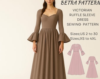 Victorian Renaissance Dress Sewing Pattern: Medieval Cottagecore Maxi (PDF Pattern)