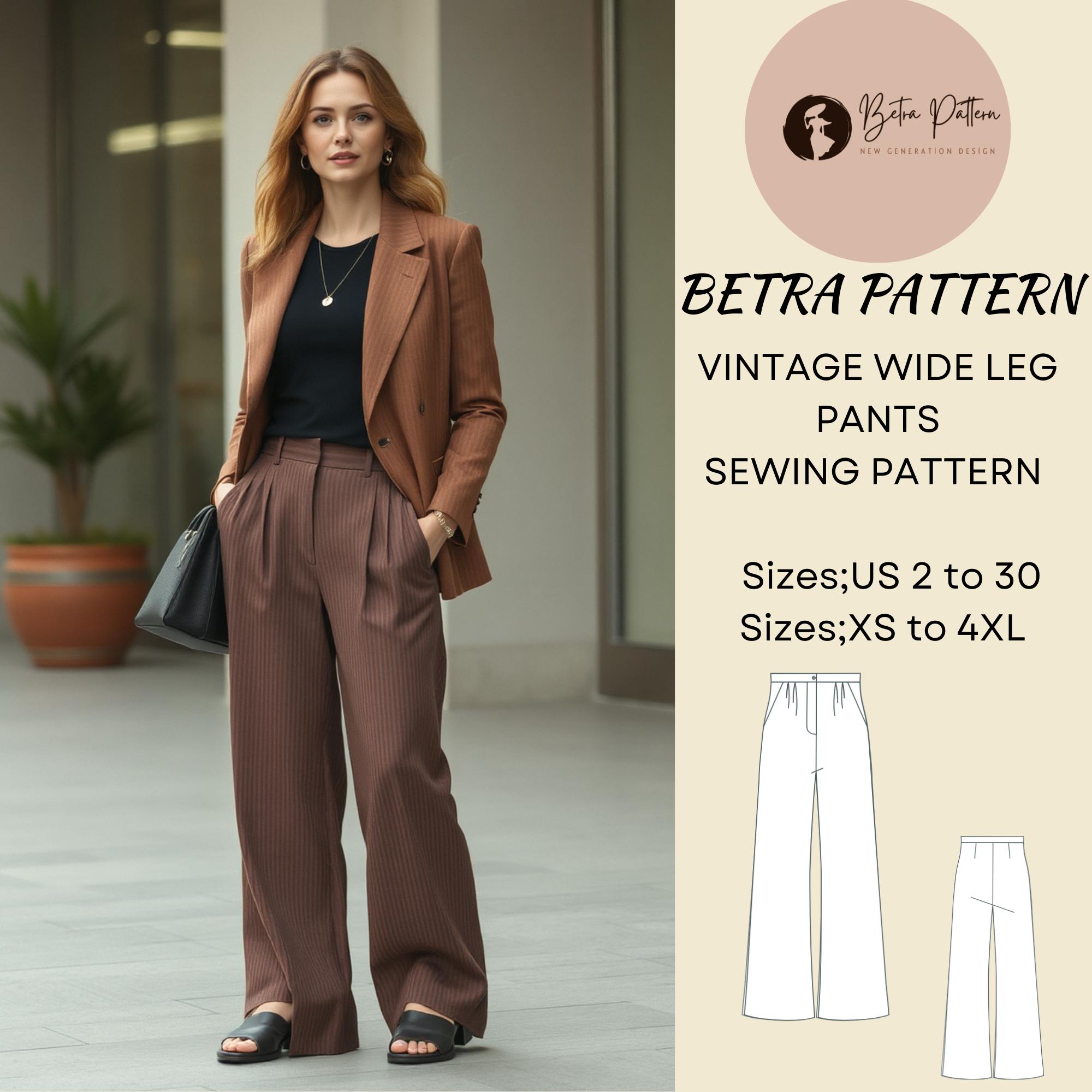 パンツ vintage pattern wide slacks Wide Leg Pants Sewing Pattern: Vintage Style, Plus Sizes