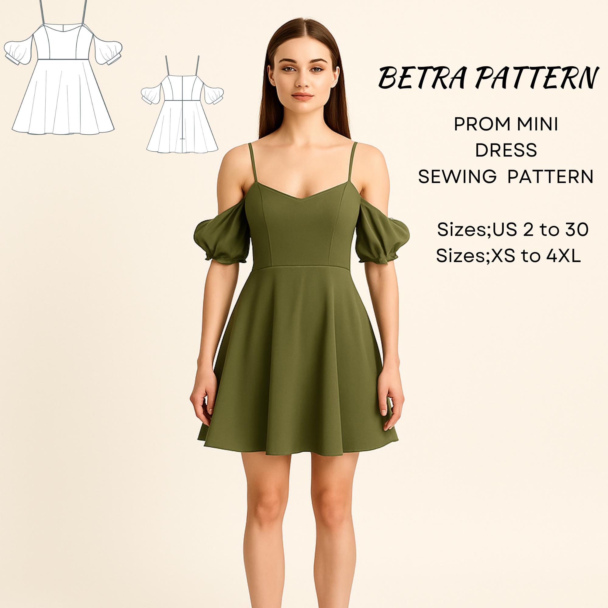 short prom dress sewing patterns Prom Mini Dress Sewing Pattern: Evening Gown, Cottagecore, Ball Gown  (PDF,A4-A0,2-30)