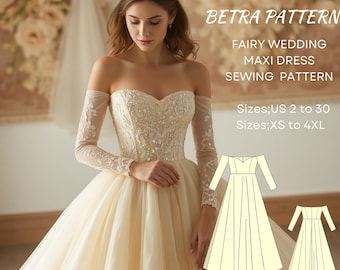 fairy wedding dress patterns A-line Classic Off the Shoulder Gorgeous Fairy Lace Beach Vintage Long –  bridalsew
