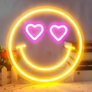 Smile Face Led Neon Sign For Wall Decor | Anime Neon Sign | Acrylic Neon Signs | Bright Neon Sign | Led Neon Sign | Custom Neon Sign