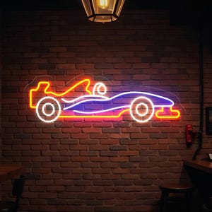 Racing Car Neon Sign For Wall Decor | Neon Light | Car Neon Sign | Racing Car Sign | Led Neon Sign | Light Up Sign | Acrylic Sign | Wall Art