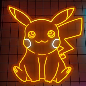 Pikachu Neon Sign For Wall Decor | Neon Sign | Led Neon Sign | Custom Neon Sign | Neon Light Sign | Anime Neon Sign | Neon Wall Sign