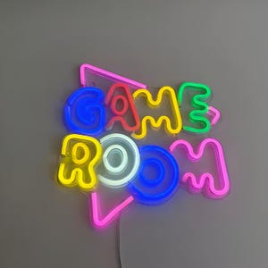 Game Room Neon Sign For Wall Decor | Neon Signs Gaming | Game Room Neon Sign | Custom Neon Sign | Teen Neon Signs | Neon Bedroom Sign