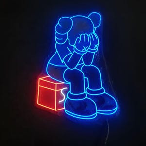 Kaws Crying Neon Sign | Anime Neon Sign | Led Neon Sign | Gaming Neon Sign | Acrylic Neon Sign | Custom Neon Sign | Neon Art