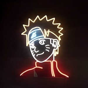 Neonreclame Anime Naruto | Neonlichtbord | Neonreclame van acryl | Anime-neonreclame | Led-neonreclame | Neonmuurbord | Neonkunst