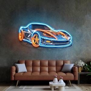 Super Car UV Printed Neon Sign | Car Neon Sign | Led Neon Sign | Garage Neon Sign | Garage Decor | Neon Light Sign |  Neon Art