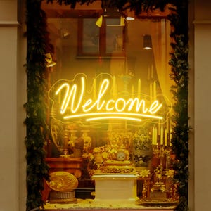 Welcome Neon Sign For Wall Decor | Led Neon Sign | Neon Light Sign | Custom Neon Sign | Neon Name Sign | Neon Art