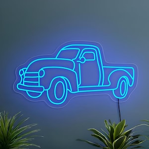 Retro Truck Led Neon Sign For Wall Decor | Neon Light | Truck Neon Sign | Garage Neon Sign | Neon Light Sign | Led Sign | Light Up Sign