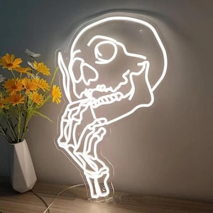 Skull Halloween Neon Sign | Skeleton Neon Sign | Halloween Sign | Halloween Decor | Neon Light | LED Neon Sign | Halloween Gift | Led Signs