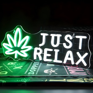 Led Just Relax Neon Sign | Led Neon Sign | Neon Light Sign | Custom Neon Sign | Neon Name Sign | Acrylic Neon Sign | Neon Art