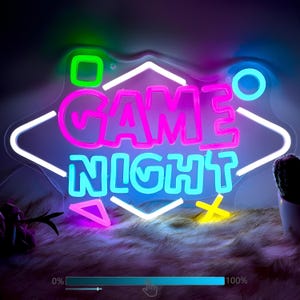 Game Night Neon Sign | Gaming Neon Sign | Gaming Room Decor | Led Neon Sign | Neon Light Sign | Custom Neon Sign | Neon Art
