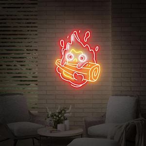 Anime Fire Led Neon Sign For Wall Art | Acrylic Neon Signs | Bright Neon Signs | Custom Neon Sign | Neon Signs Gaming | Neon Light
