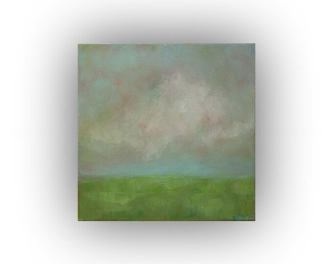 Cloud Oil Painting on Canvas Blue Gray Green Abstract Etsy