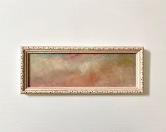 Small Original Framed Oil Painting on Canvas, Miniature Hand Painted Art
