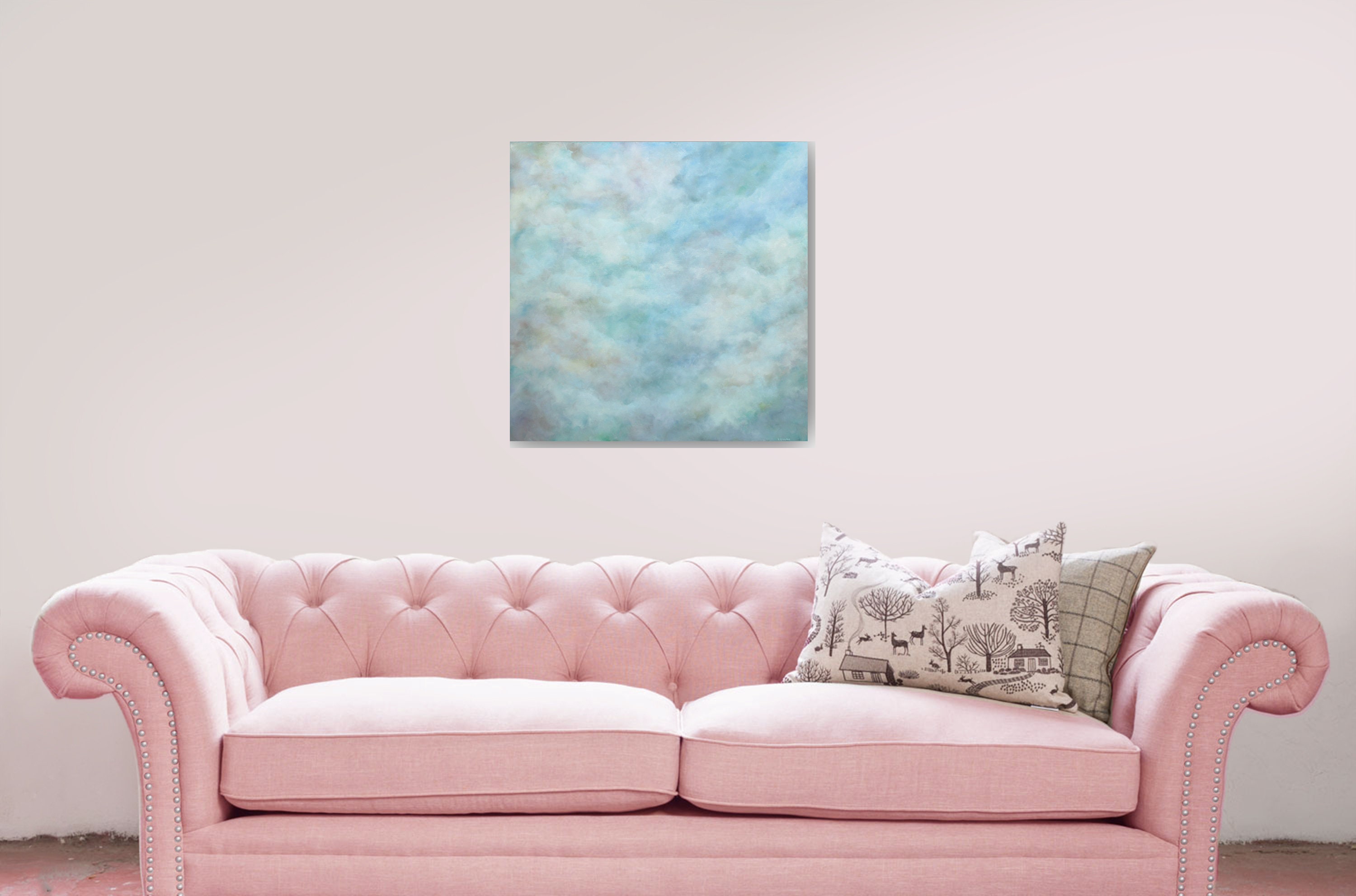 Large Original Clouds Oil Painting on Canvas 36 x 36 Blue | Etsy