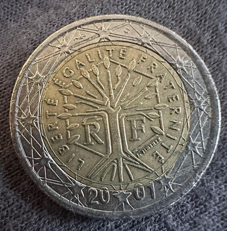 2 Euro Münze Liberte Egalite Fraternite 2001 2 Euro Coin Liberte Egalite Fraternite - Etsy