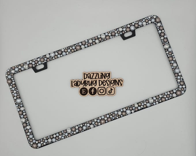 Featured listing image: License Plate Cover | Pearls | Custom