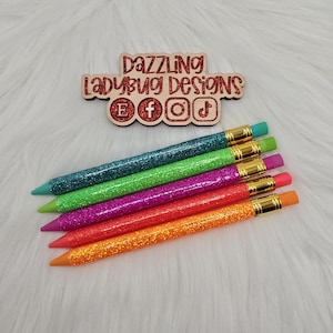 MECHANICAL PENCIL SET | Glitter | Custom | Refillable