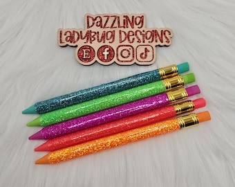 Glitter Mechanical Pencil Set: Custom Refillable Pencils