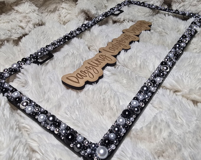 Featured listing image: License Plate Cover | Pearls | Custom