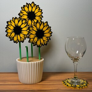 Handmade Sunflower Coasters Set – Rustic, Eco-Friendly Decor for Home or Gifts