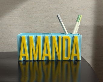 Personalized Desk Organizer - Pen / Makeup / Tool Holder