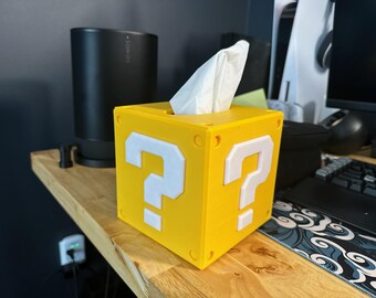 Retro-inspirierte Fragen Block Taschentuchbox - Geeky Home Decor