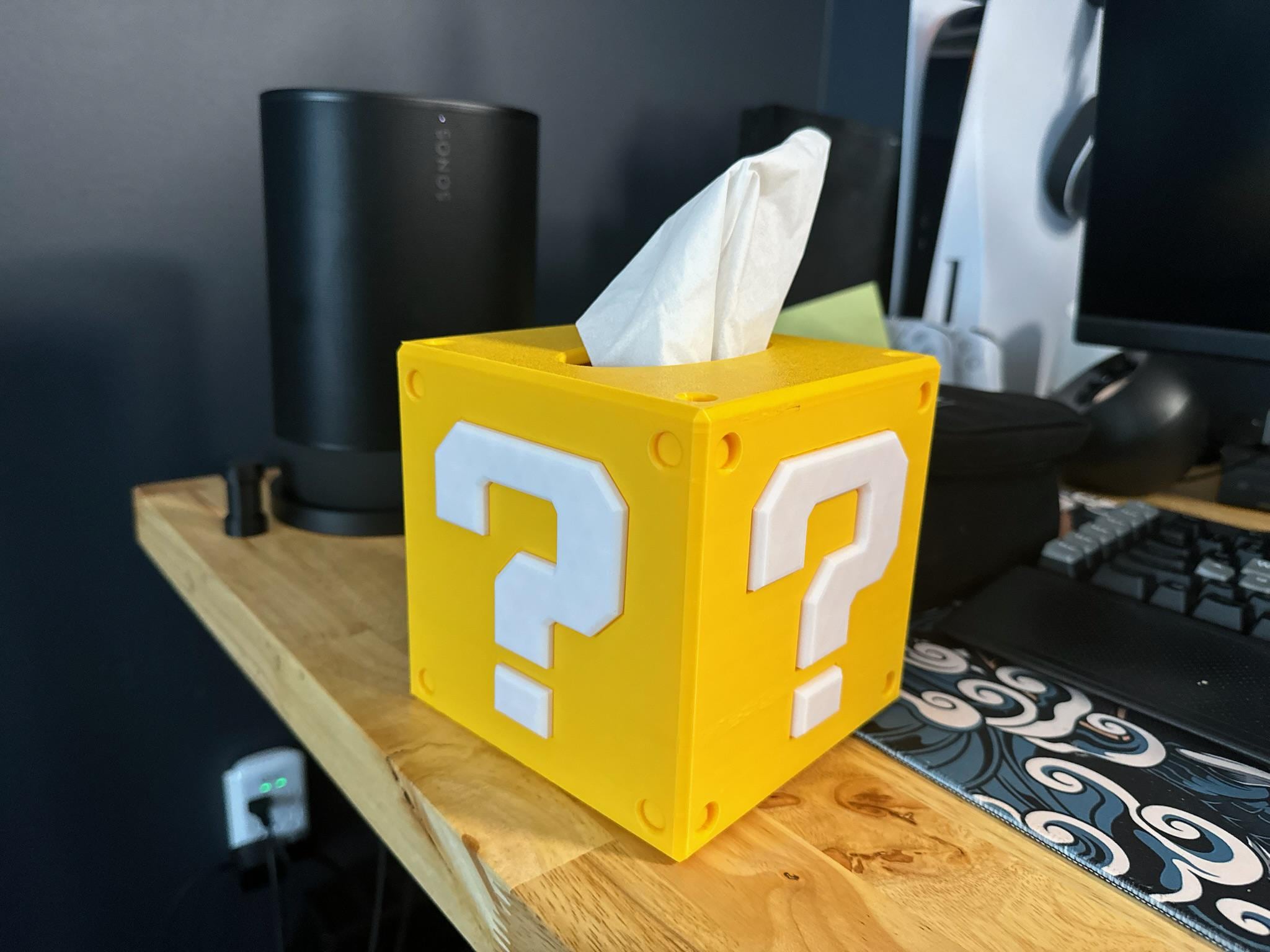 Retro-inspired Question Block Tissue Box - Geeky Home Decor - Etsy