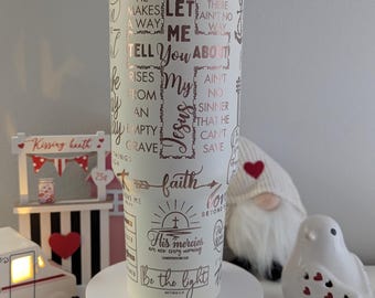 Faith Verses 40oz Tumbler, Christian Scripture Engraved Cup