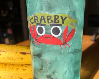 Crab Vinyl Sticker | Decal for Laptop, Phone, Water bottle | Crabby | Dishwasher safe, UV resistant, transparent