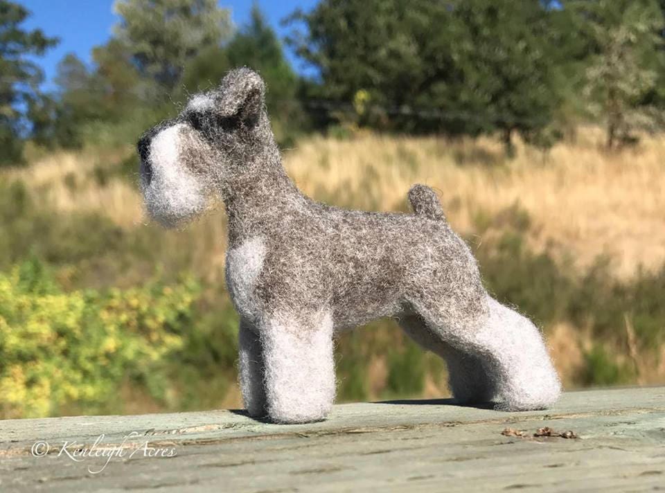 Dog Needle Felting Kit Schnauzer Etsy