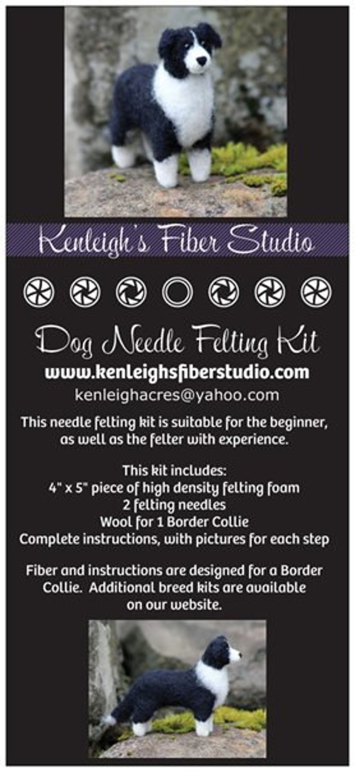 Dog Needle Felting Kit Border Collie Etsy