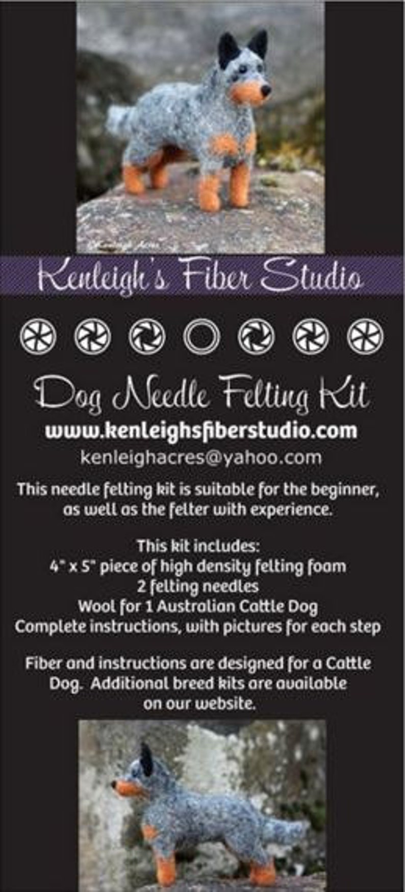 Dog Needle Felting Kit Australian Cattle Dog image 4