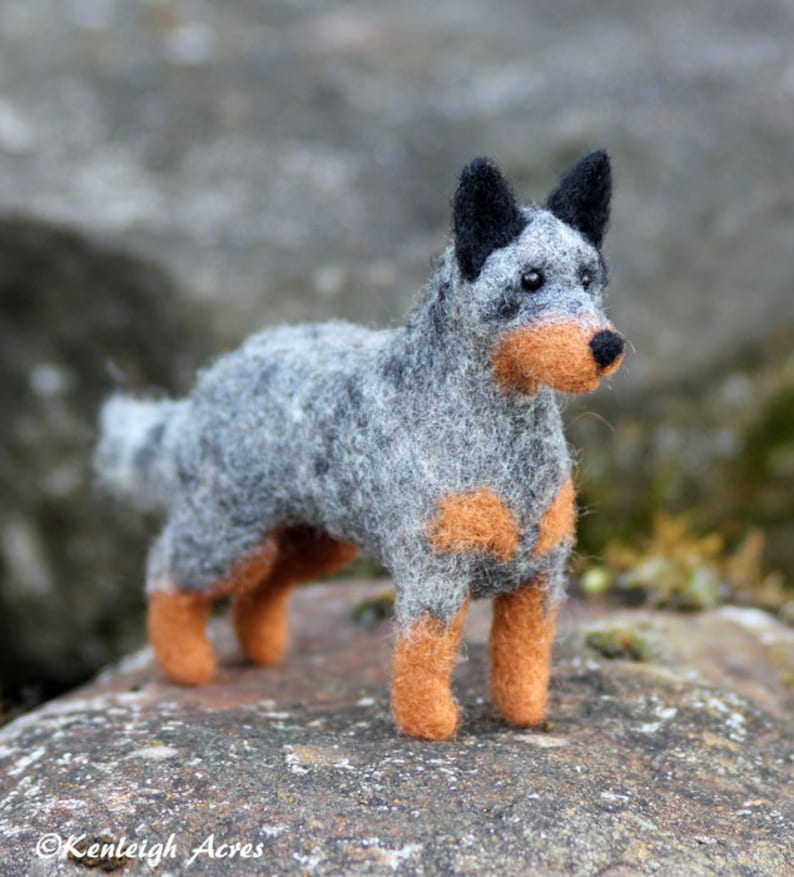 Dog Needle Felting Kit Australian Cattle Dog Etsy