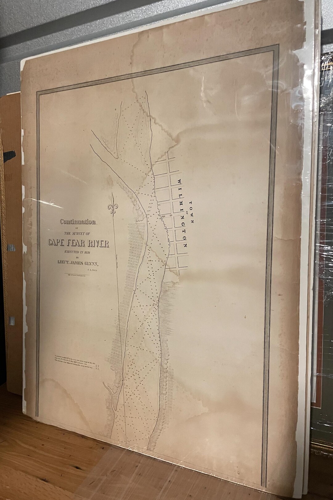 1839 Historical US Navy Survey (4 Original Prints) of Cape Fear River ...
