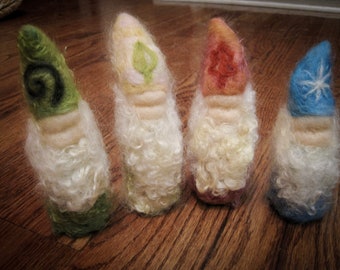 Waldorf Needle Felted Waldorf Seasonal Gnomes Waldorf Homeschooling needle-felted figures complete set