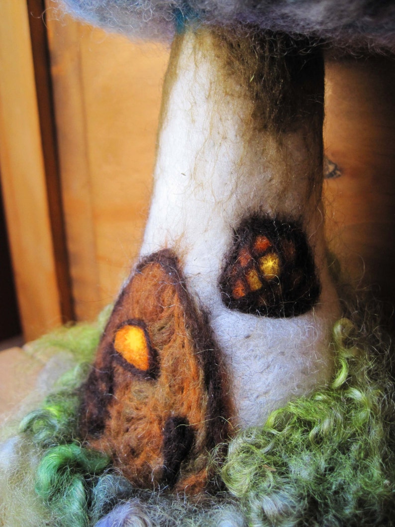 Waldorf Needle Felted WILLOWWOOD MUSHROOM HOUSE Felt Gnome Cottage Waldorf Homeschool Fairy Tale by Anthroposophic Artist Kelly Sundstrom image 3