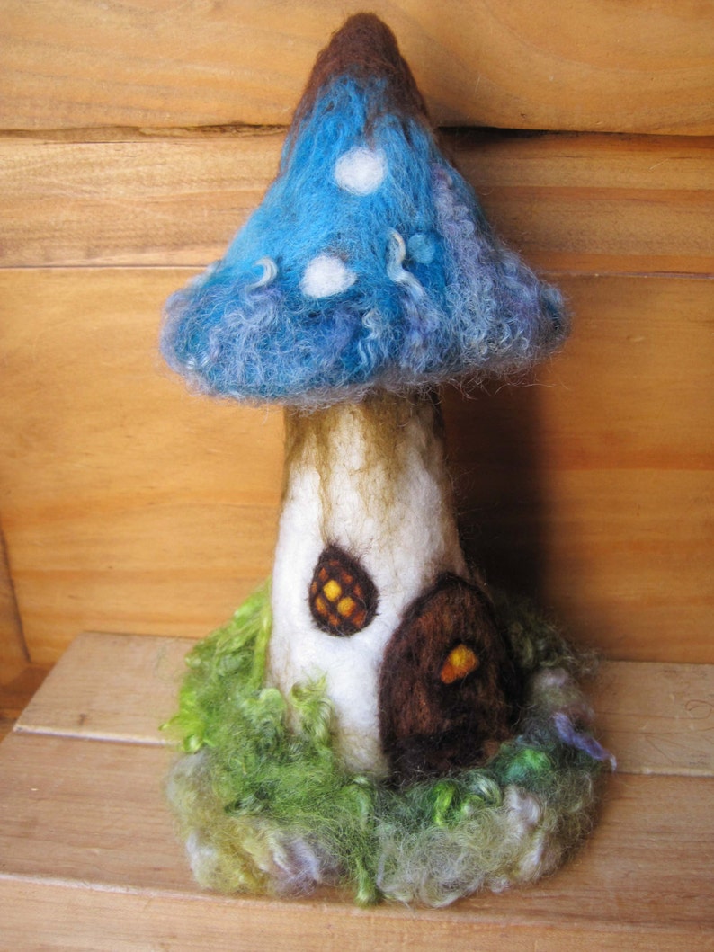 Waldorf Needle Felted WILLOWWOOD MUSHROOM HOUSE Felt Gnome Cottage Waldorf Homeschool Fairy Tale by Anthroposophic Artist Kelly Sundstrom image 5