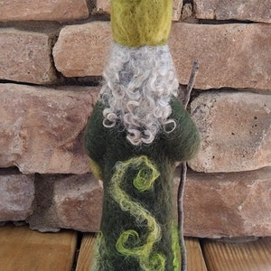 WALDORF Felted Saint Patrick wool felt shamrock St. Patrick's Day doll SIGNED by Waldorf fiber artist Kelly Sundstrom image 4